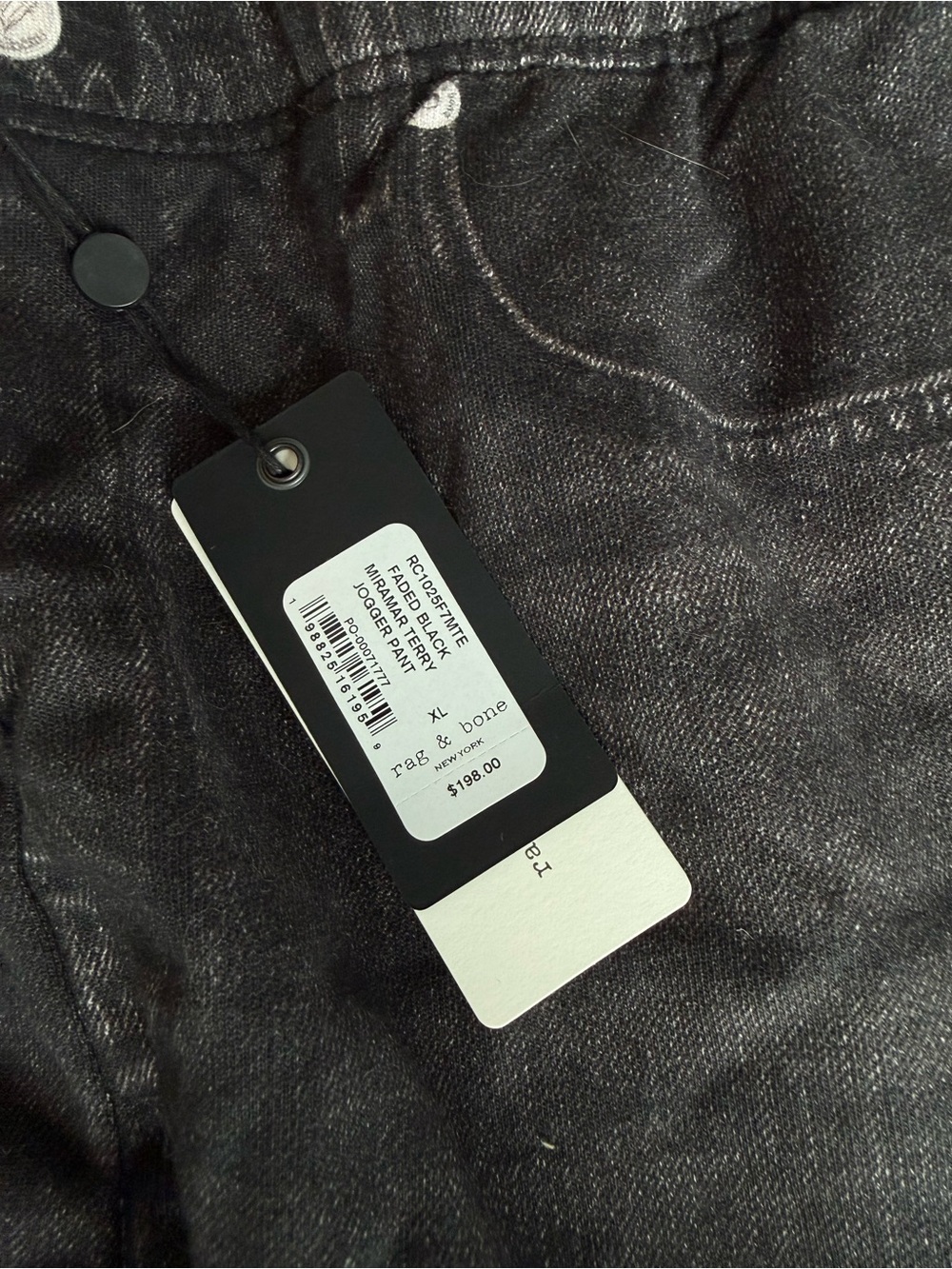 Rag & Bone FADED BLACK MIRAMAR TERRY JOGGER PANT - Picture 4 of 4